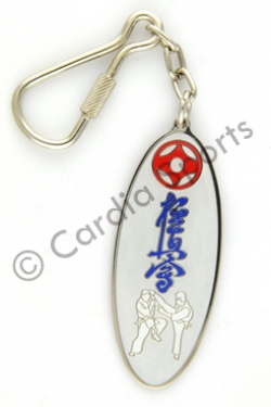 Sleutelhanger kyokushin kanku kanji met vechters silver look